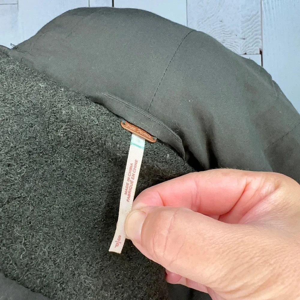 Free People Dark Green Toggle Coat